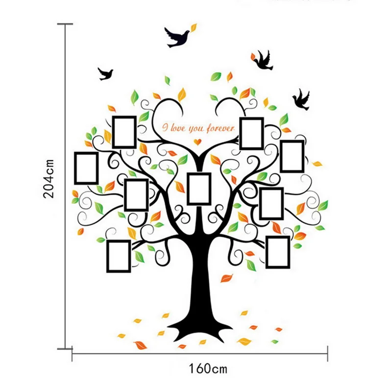 1 шт. фоторамка Семейные цитаты наклейки на стену Рамка Дерево Бабочка в виде