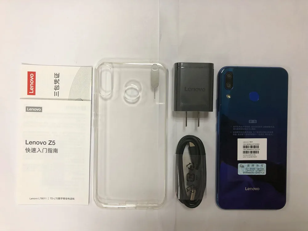 Мобильный телефон lenovo Z5, 6 ГБ ОЗУ, 64 Гб ПЗУ, ZUI 3,9, 6,2 дюймов, 2246x1080, Восьмиядерный процессор Snapdragon 636, двойная камера AI, 2.5D экран, мобильный телефон