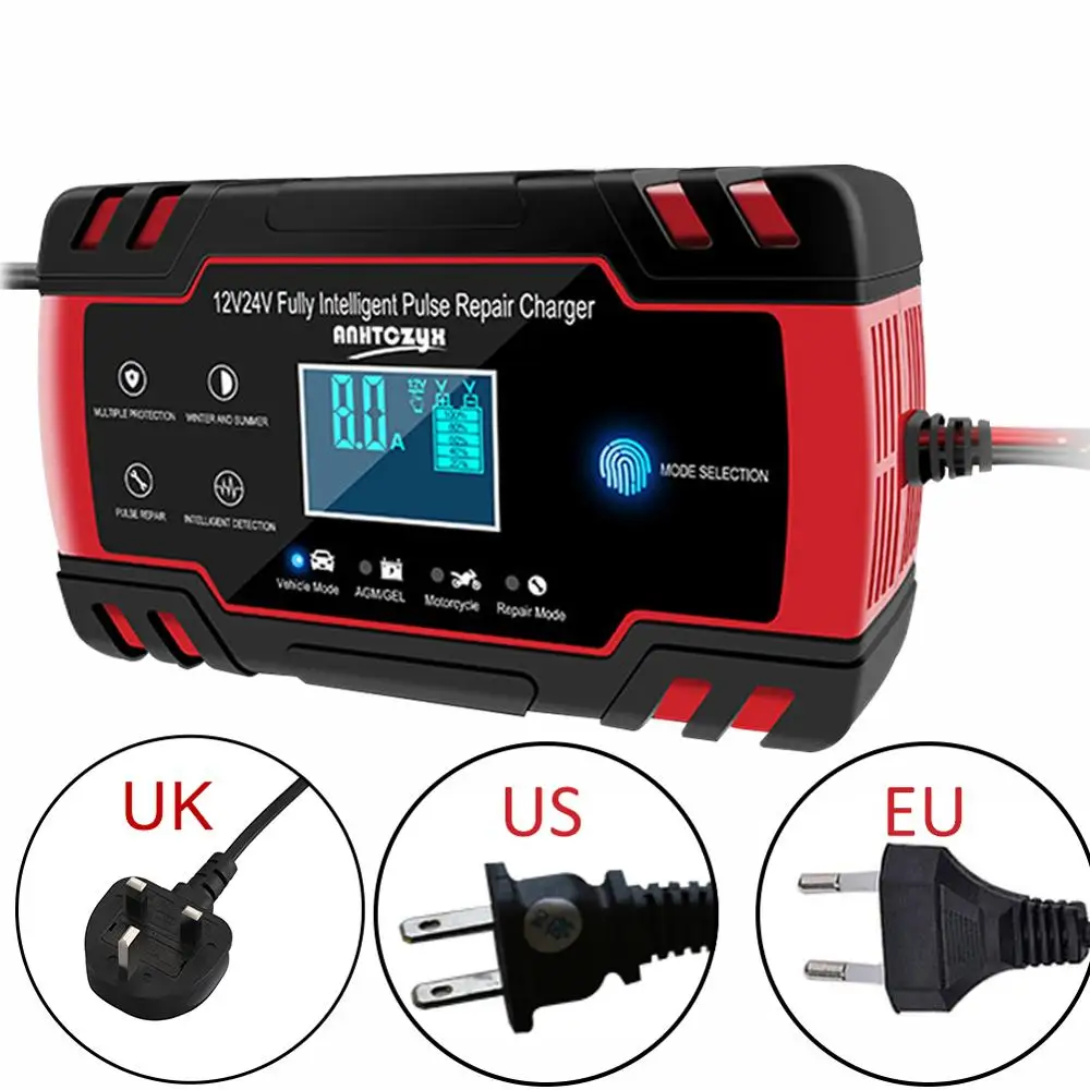 12 V автоматическое автомобильное зарядное устройство для авто мотоцикла свинцово-кислотные батареи интеллектуальная зарядка 12 V Вольт 6 A AMP