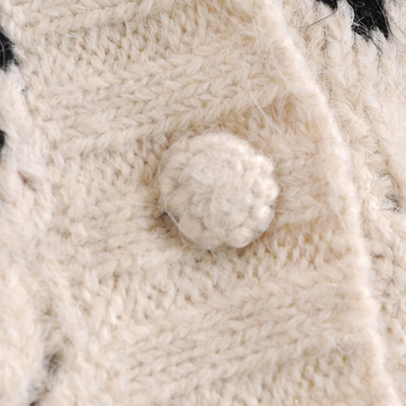 

2021 Winter Fashion Jacquard Cardigan Knitted Sweater Women Vintage V Neck Long Sleeve Female Casual Outerwear Women's clothing