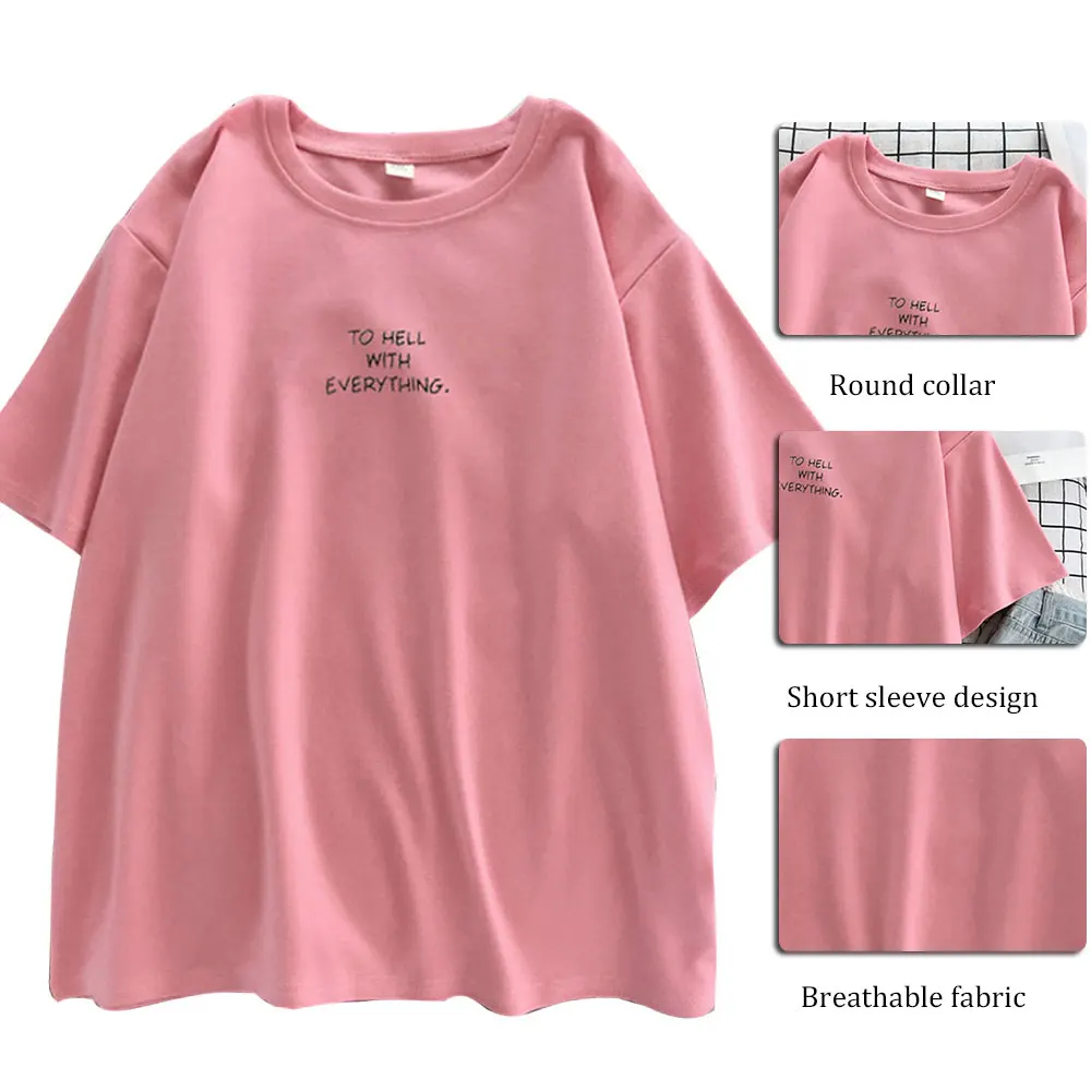 

Women Short Sleeve T-shirts Loose Harajuku Plus Size 3XL Letter Printed Chic Simply All-match Women Korean Style Ulzzang Leisure