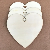 60pcs mixed size diy perforated wooden heart patch crafts scrapbooking supplies wedding decoration hand made wood diy crafts