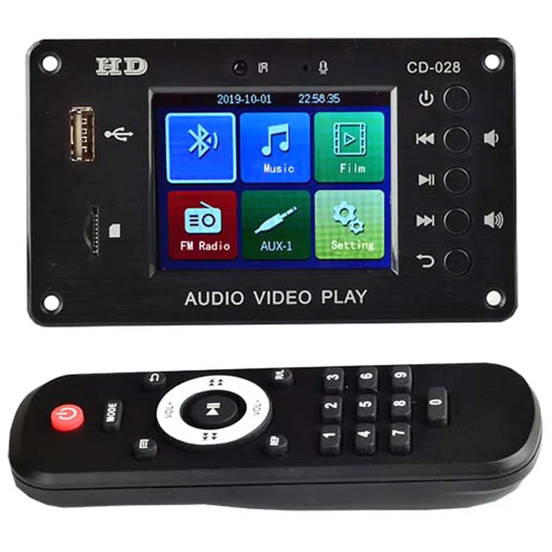 Bluetooth 5 0 MP3 декодер плеер 2 8 дюймов HD 7-24 в мультимедийный модуль декодирования