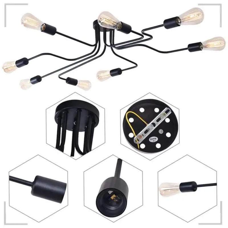 

Nordic Modern Pendant Lights Ceiling Art Decoration Hanging LED Lamp Bar Dining Kitchen Living Room Eight Head Ceiling Lamp