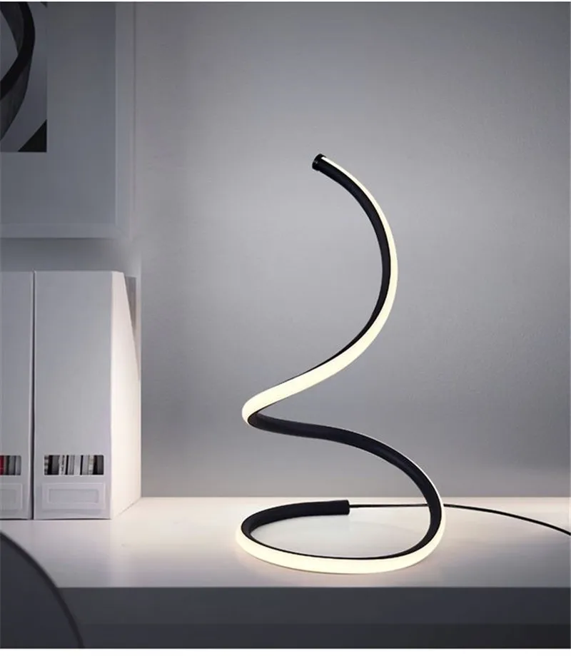 Спираль дизайн светодиодный настольная лампа с сенсорным выключателем Кнопка