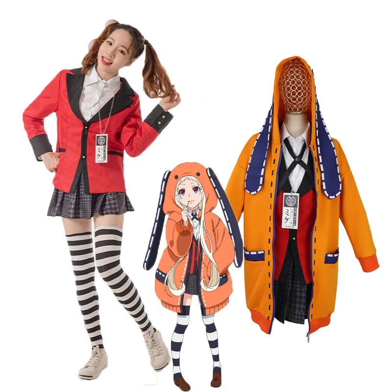 

Anime Kakegurui Cosplay Figure Yomotsuki Runa Cosplay Costume JK School Girls Uniform Hoodie Halloween Dress For Women