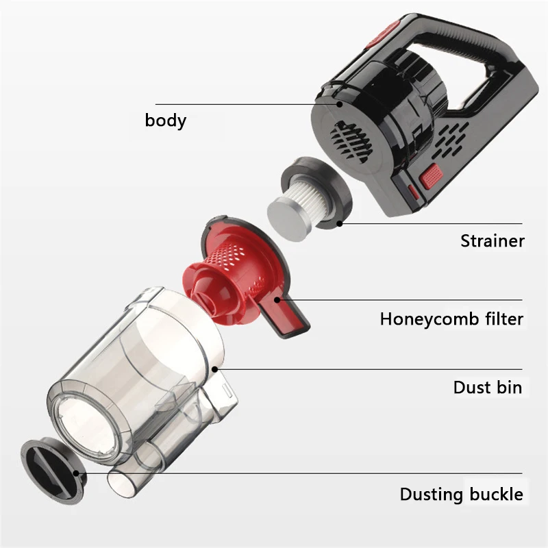 150 Вт 6000 мбар проводной автомобильный пылесос с высоким всасыванием для