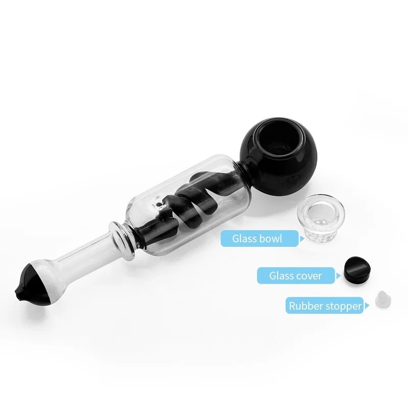 

Premium Glass Pipe for Smoking 7.87" Transparent High-borosilicate Dry Herb Tobacco Smoking pipes with Removable Bowl Men's Gift