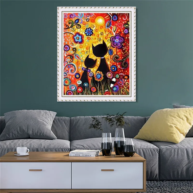 Аниме кошка животные Diy живопись по номерам картина маслом на холсте настенное