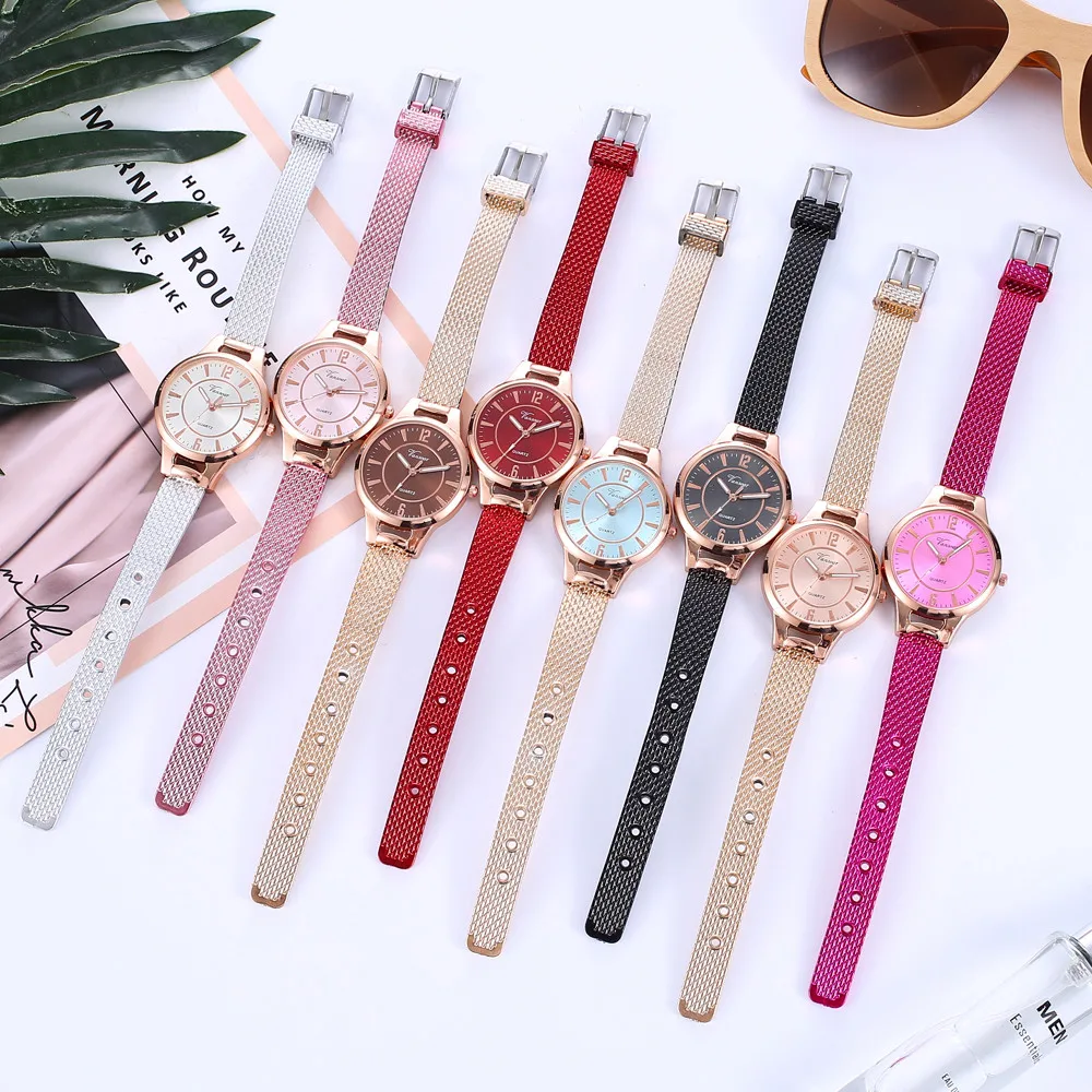 Часы Vansvar женские кварцевые модные темпераментные с силиконовым ремешком и