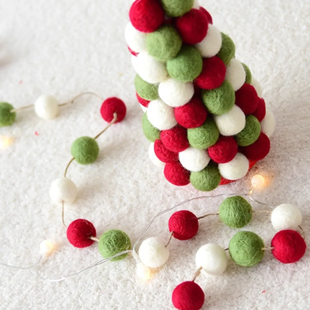 Рождественская елка декоративный шарик из шерстяного войлока веревочная