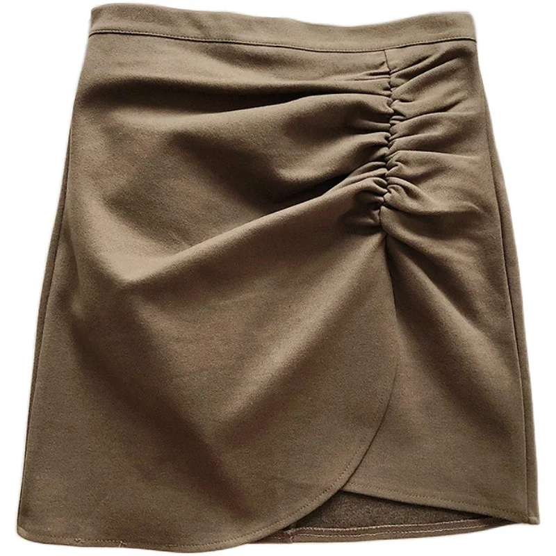 

Vintage All Match Asymmetrical Women Skirts Summer New High Waist A-Line Mini Female Buttoming Clothing Top Quality