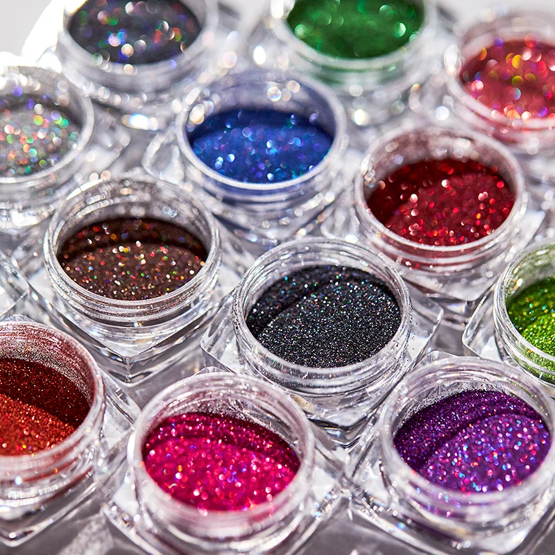 

1 Box Holographic Nail Glitter Powder Laser Pigment Nail Art Dust Mirror Chrome Shining Pigment Powder DIY Decorations