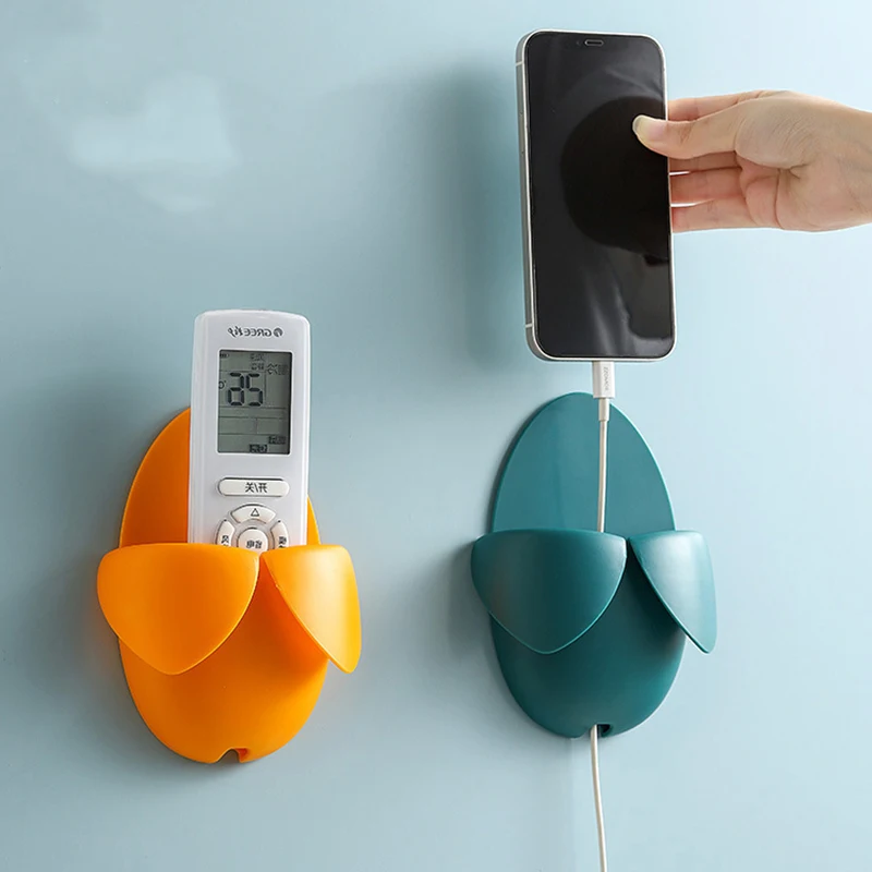 

1Pcs Wall Mounted Remote Control Storage Box Bedside Multifunction Stand Rack Air Conditioner Organizer Phone Plug Wall Holder