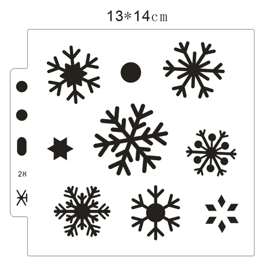 

14.1*13 Snowflake bless stencils Cover template spray plastic mold shield DIY cake hollow Embellishment printing lace ruler