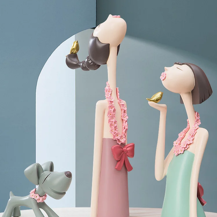 

Art Figurines Cartoons Abstract Modern Craft Creativity Design Resin Figurines Cute Girl Decorazioni Casa Room Decoration DM50GT