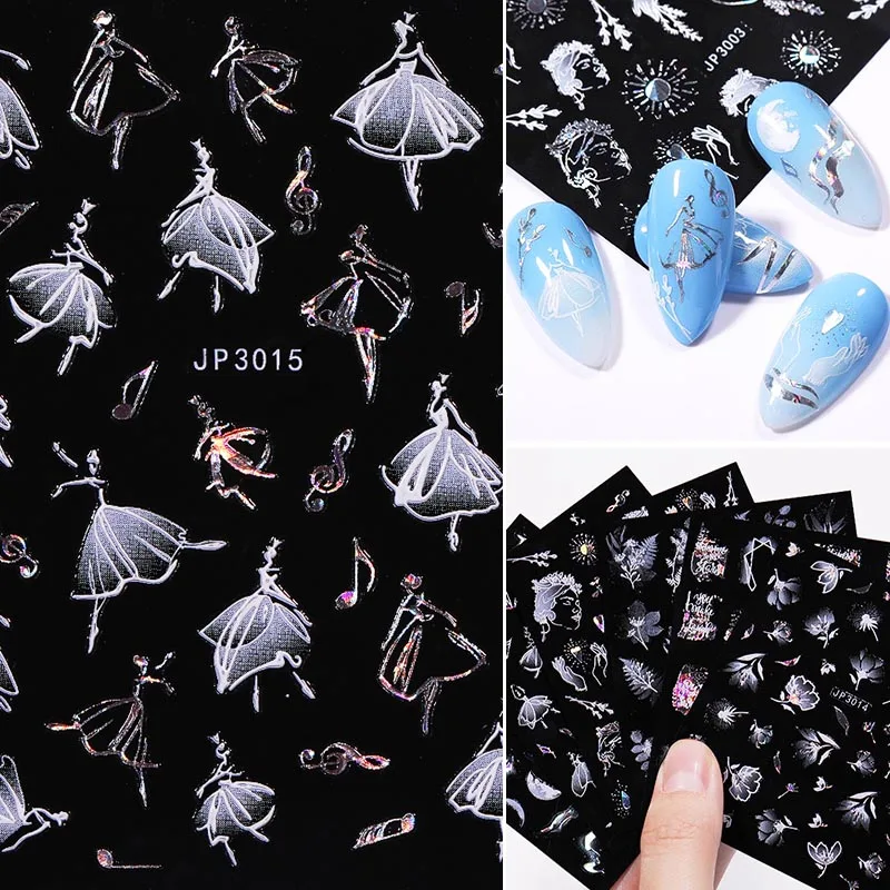 1 лист 5D наклейка для ногтей с лазерным эффектом|Стикеры и наклейки| |