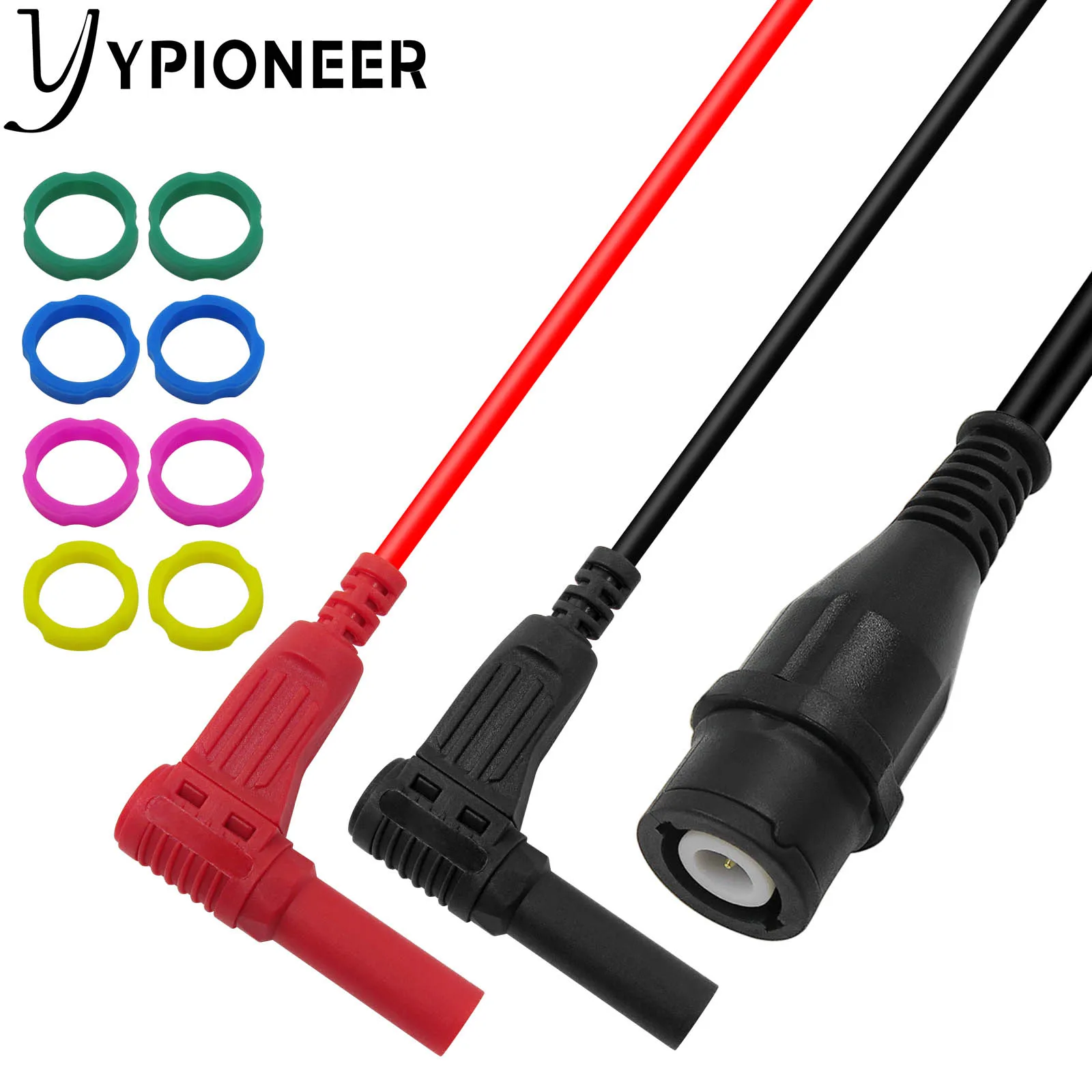 Cleqee P1207 BNC штекер к 4 мм Прямоугольный Банановый коаксиальный кабель осциллограф