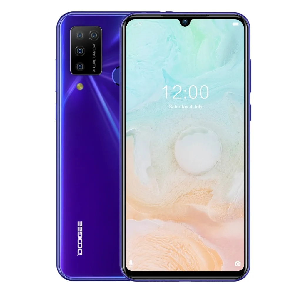 

DOOGEE N20 Pro Quad Camera Mobile Phones Helio P60 Octa Core 6GB RAM 128GB ROM Global Version 6.3" FHD+ Android 10 OS Smartphone