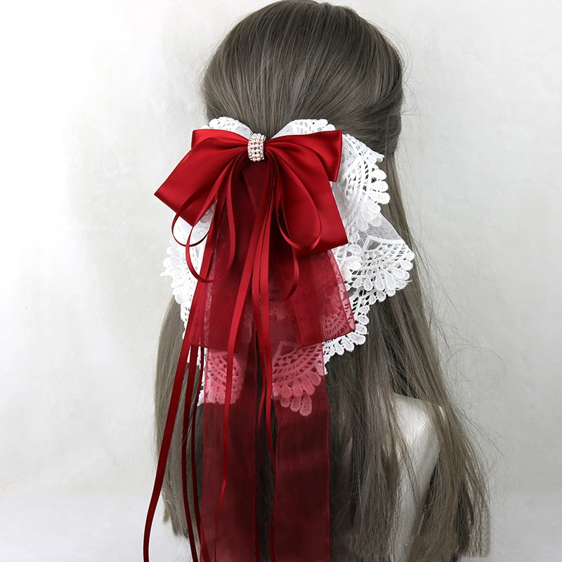

Japanese Soft Sister Bowkont Lolita Hair Band Hand Made Hairpin Lace Side Clip Lolita Sweet Daily Hairband Cute Hair Accessories