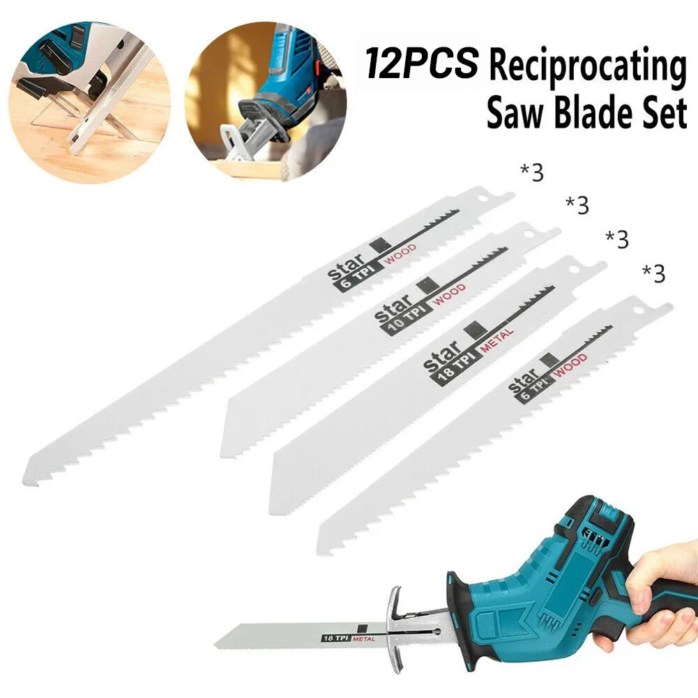 

12pcs Reciprocating Multi Saw Cutter Set For Metal Wood Cutting Accessories Tool Blades Are Good For Wood Cutting Renovator