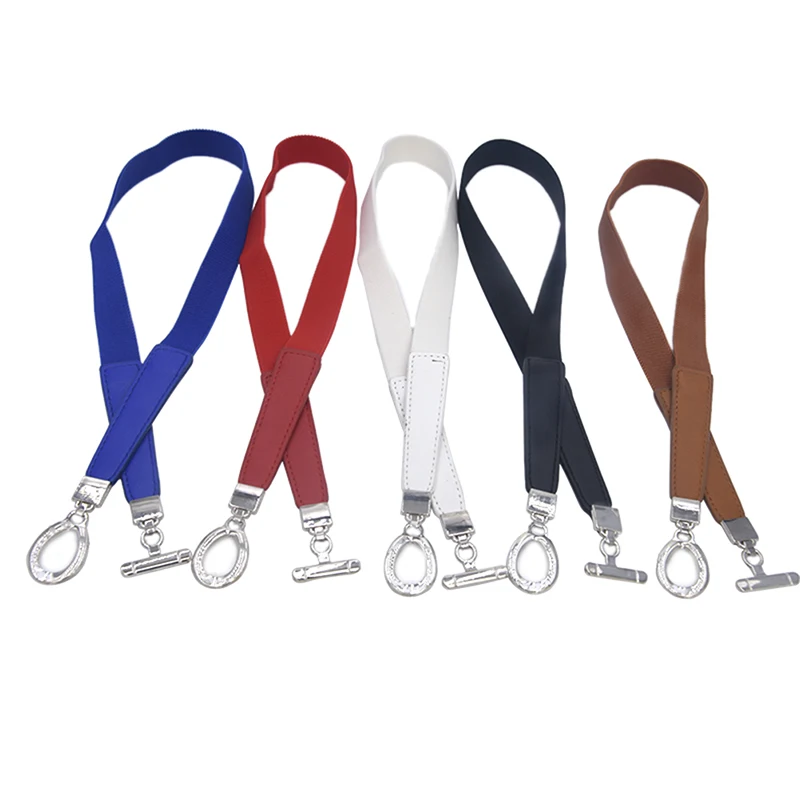 

Women Thin Buckle Leather Waistband Fashion Waist Belt Narrow Stretch Dress Belt