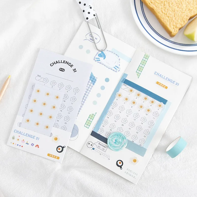 Coloffice 31-Day Monthly Habit Tracking Schedule Plan Memo Pad Sticker Development Worksheet Learning Record Stationery 1PC | Канцтовары