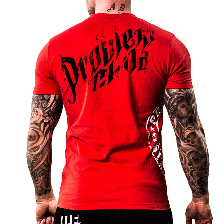 

iSurvivor 2021 New Short-Sleeved T-shirt Men's Sports Round Neck Trend T-shirt Spring And Summer Slim-Fit Cotton Fitness Clothes