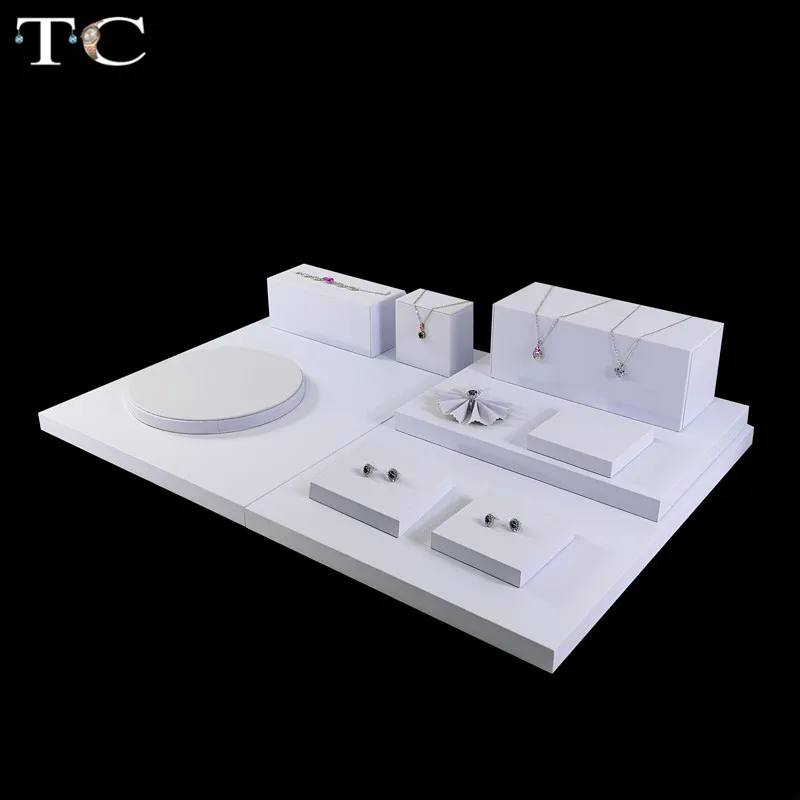 Новые 3D квадратные ювелирные изделия дисплей белый ПУ кожаный держатель кольца