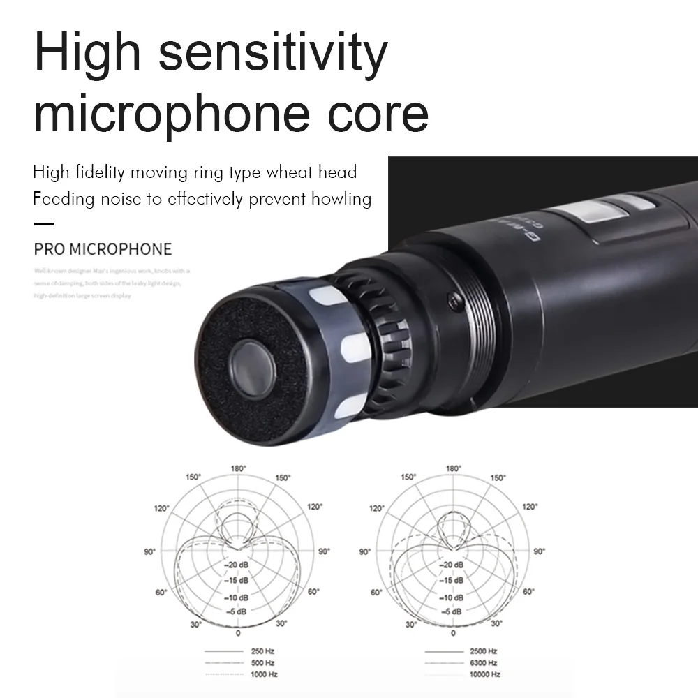 

Wireless Microphone G-MARK G320AM Professional UHF Handheld Mic Frequency Adjustable 100M Receive For Karaoke Church Party Show
