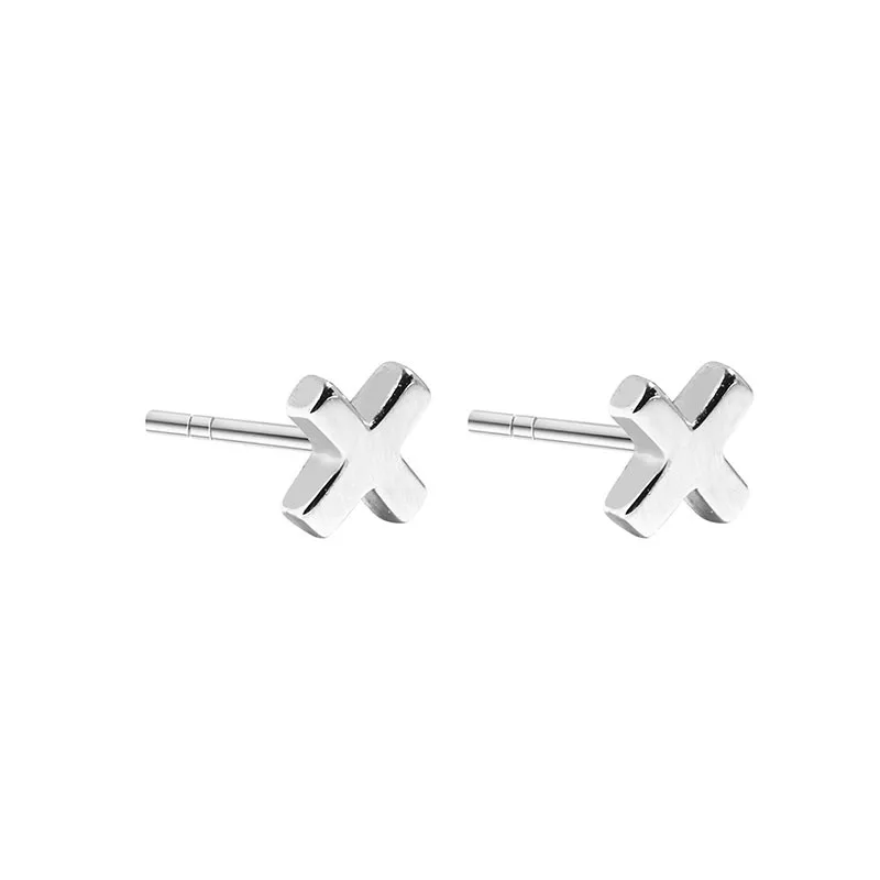 

2021 New Korean Style Micro Mini Cross Gold Plated Stud Earrings Top Women Simple Fresh Beauty Jewelry Fashion Trend