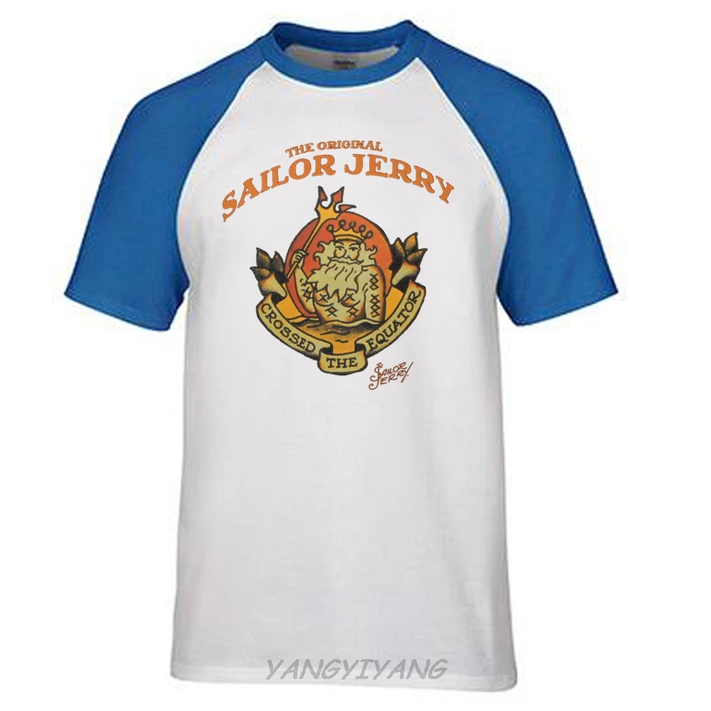 Футболка мужская приталенная брендовая тенниска с принтом Сейлор Джерри Нептун