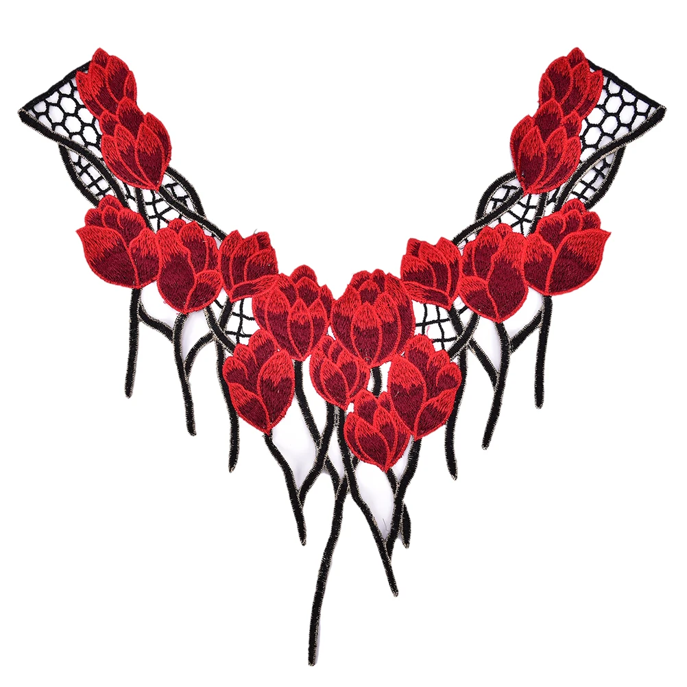 

1pcs Lace Collar Neckline Collar Applique Fabric Flower Lace Sewing Applique Diy Craft Neckline Sewing Accessories