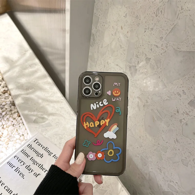 

Tuya Love Silicone Phone Case is suitable for iPhone11 12Pro Max mini X XR XS XSMax 8 7PluS anti-drop protective back cover
