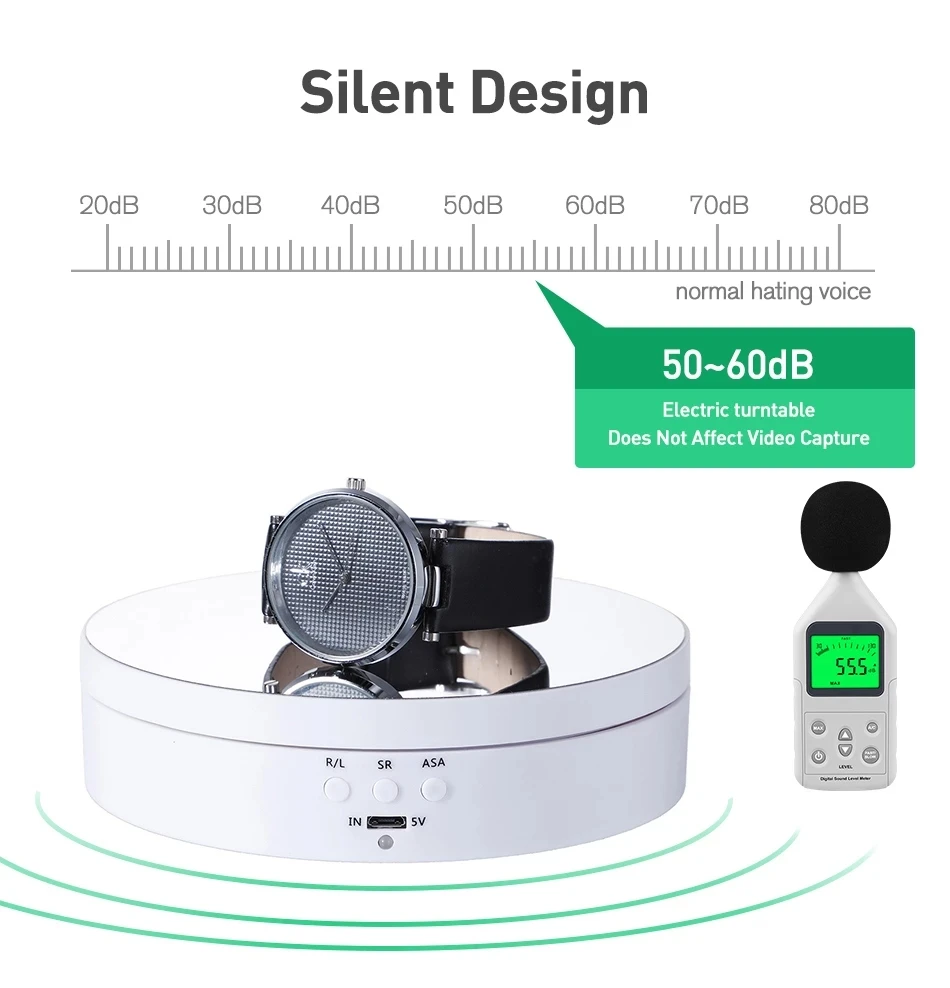 Photography Display Stand 360 Degree Automatically Rotating Speed Adjustable Jewelry for Photo Studio Shooting | Электроника