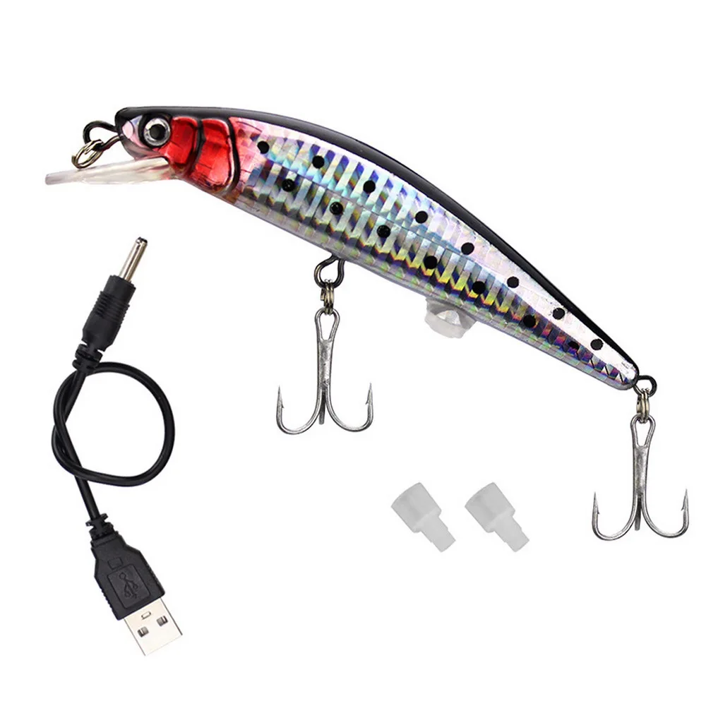 Electric Minnow Fishing Lures Hardbait Twitching USB Recharge 12cm 19g Floating Artificial Bionics Laser Tackle YE0130 enlarge