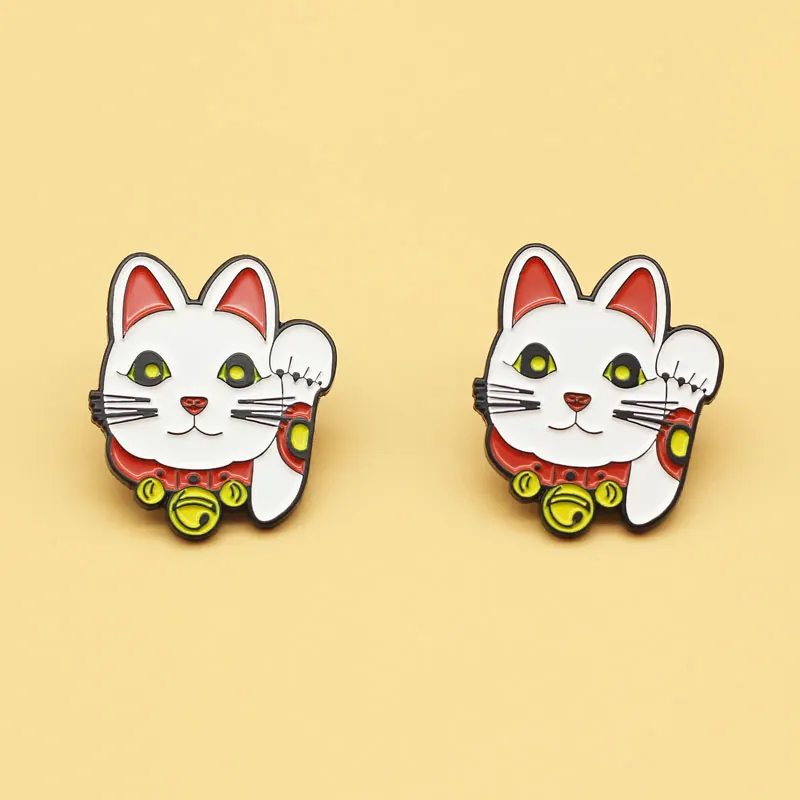 Мужская/Женская Брошь с эмалью значок на лацкан изображением кошки удачи