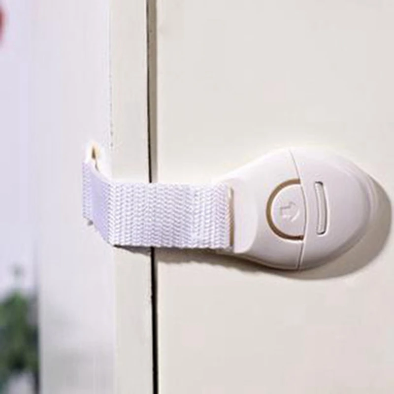 Cerradura de seguridad para beb&eacute;, cerrojo de protecci&oacute;n para puertas de caj&oacute;n, cerraduras de armario de pl&aacute;stico de Color blanco, 10 unids/lote-0