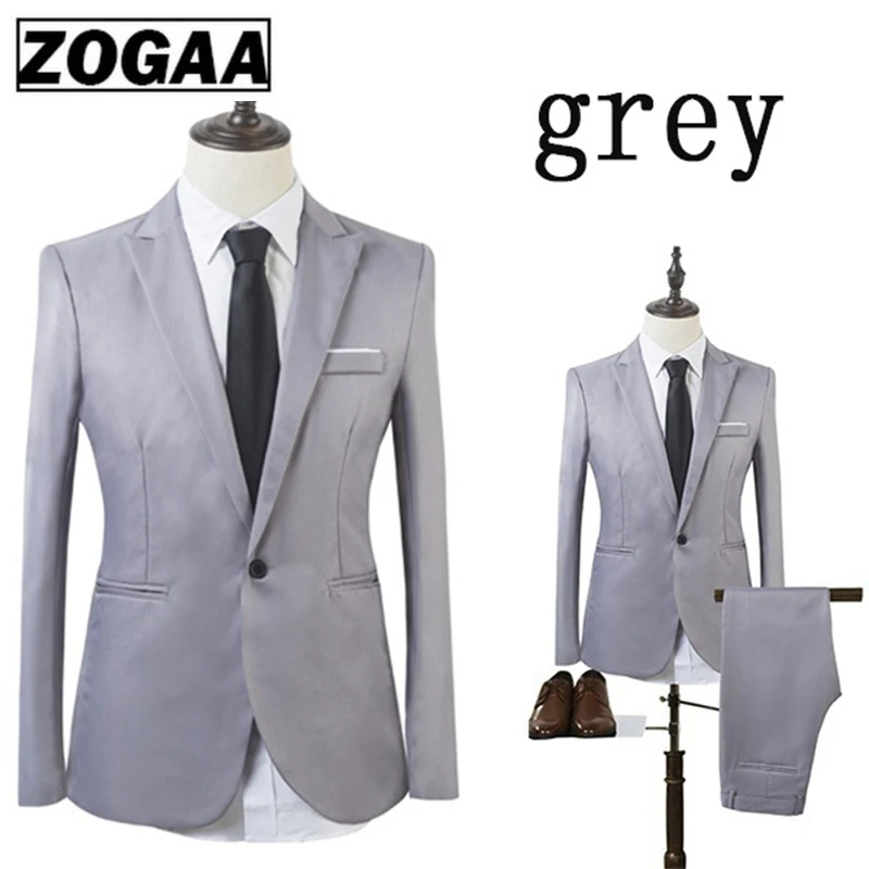 2019 высокое качество мужские модные тонкие костюмы деловые повседневные Костюмы