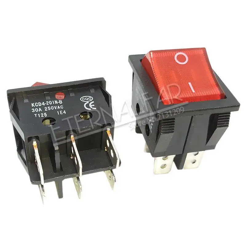 Switch-30A-R-6J2D KCD4 Электрический сварочный аппарат переключатель Тип корабля с высоким током 30A 250 В переменного тока электрическая печь выключатель электрического нагревателя 4PIN - Цвет: Switch-30A-R-6J2D