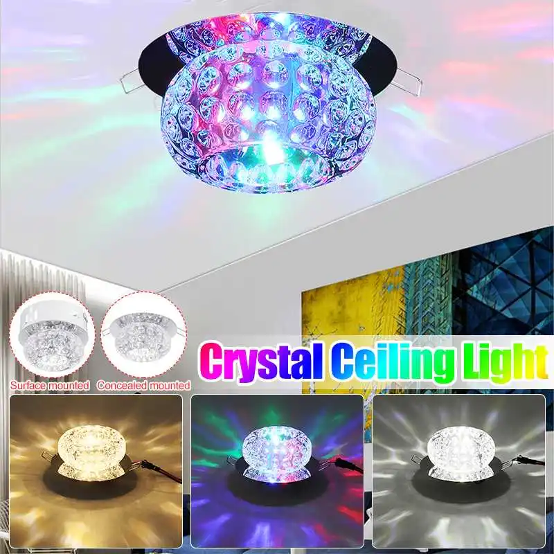 

Modern LED Crystal Ceiling Light 5W AC110-265V Home Decor Living Room Ceiling Lamps Corridor Light Aisle Lighting Night Lamps