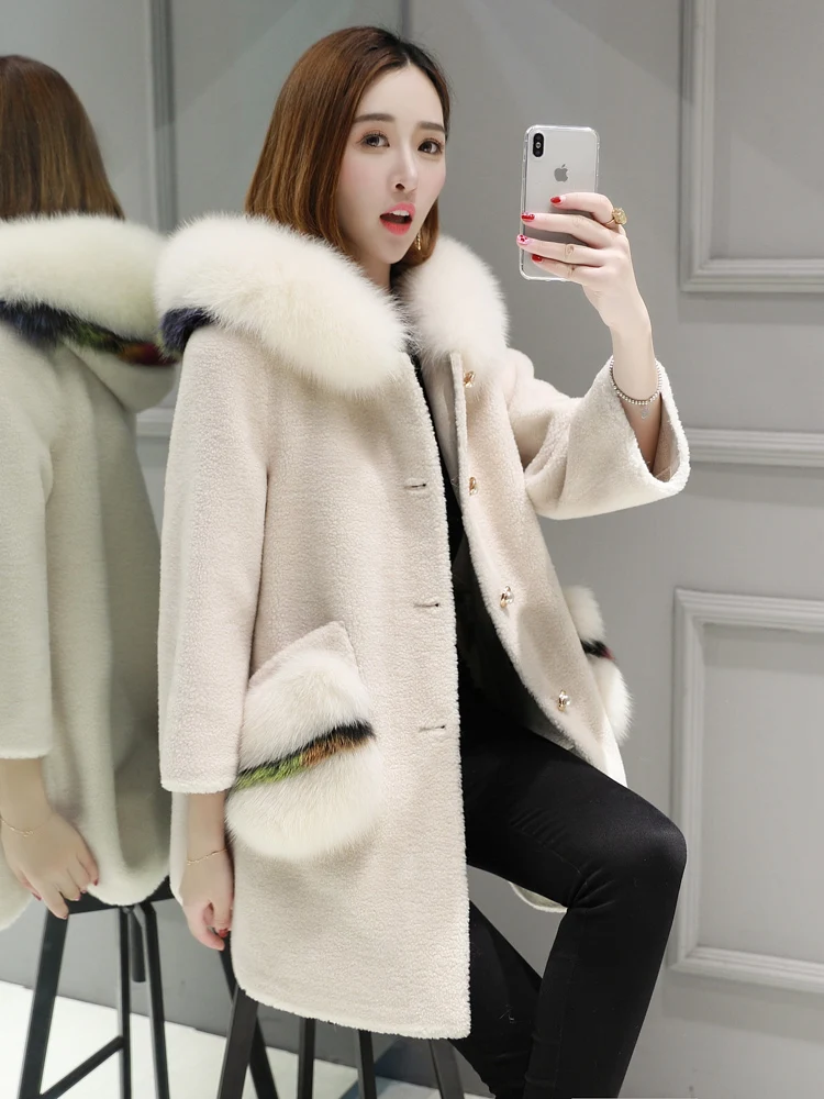 Женская Шуба из натурального меха осень-зима куртка женская одежда 2021 на лисьем