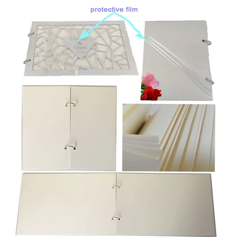 Заказное акриловое зеркало с белым пустым Гостевая книга для свадьбы Подпись