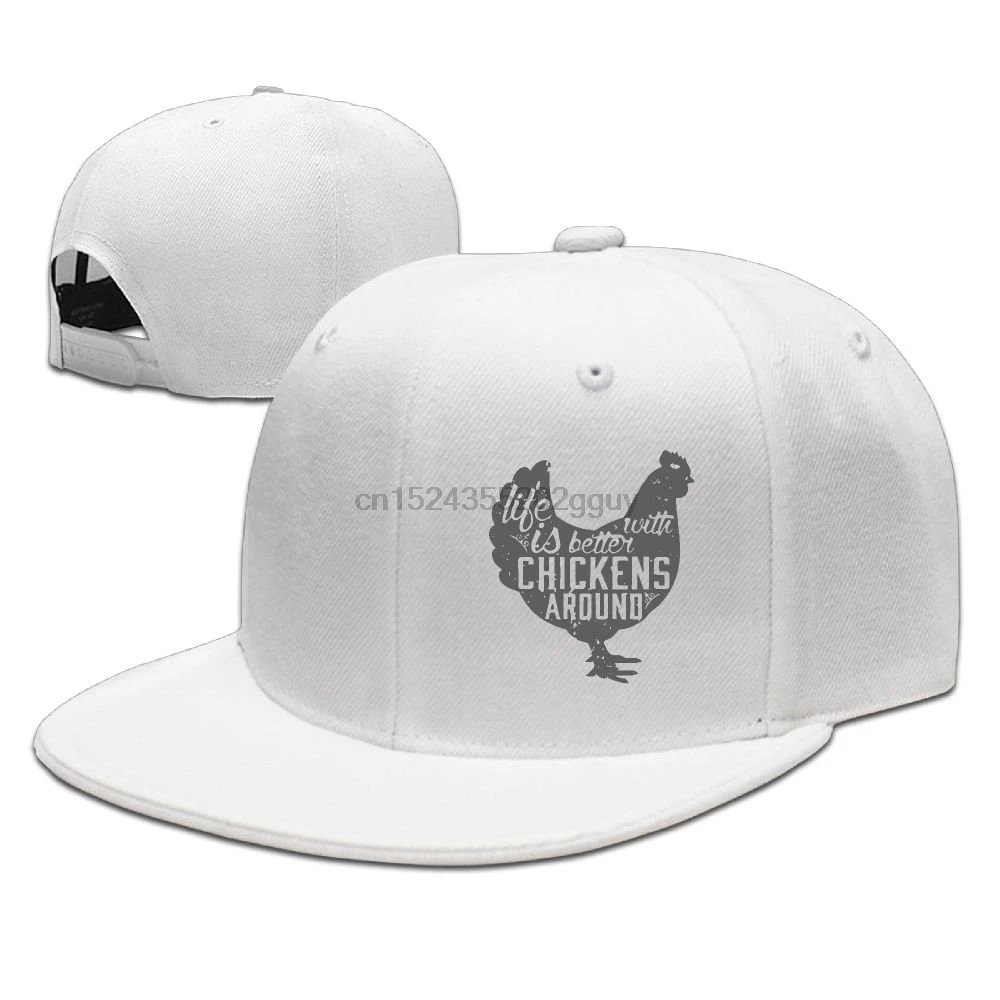 Жизнь лучше с цыплятами вокруг унисекс Регулируемая плоская бейсболка хип хоп