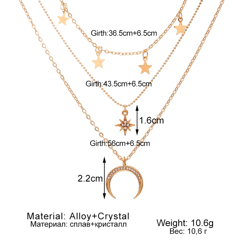 

Mond Choker HalsketteFrauen Ketten Opulente Halskette Stern Karte Herz Halsketten Boho Schmuck Geschenk