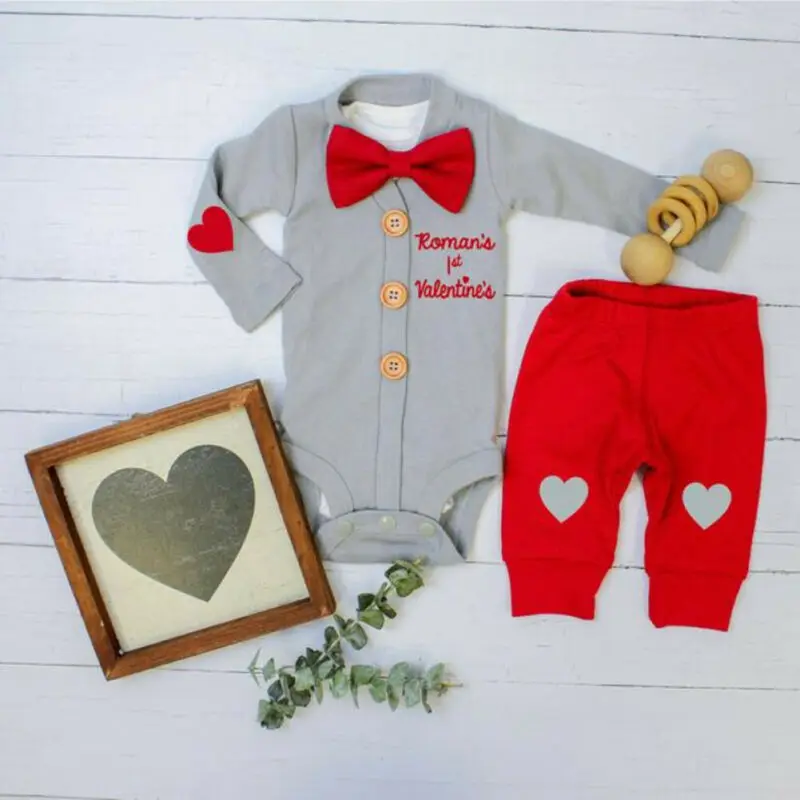 Комбинезон детский 3 шт. на День святого Валентина осенний в форме сердца |