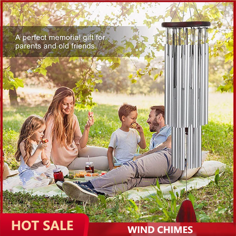 

Pine 27 Tube Silver Bell Metal Multi-tube Anti-rust Wind Chimes Home Outdoor Ornaments Wind Chimes Birthday Wishes Gifts