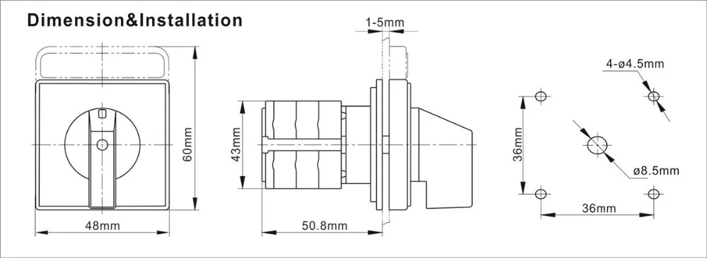 CANSEN LW26-20 CA10 поворотный кулачковый переключатель Ith 20A вольтметр Селекторный переключатель YH5/3
