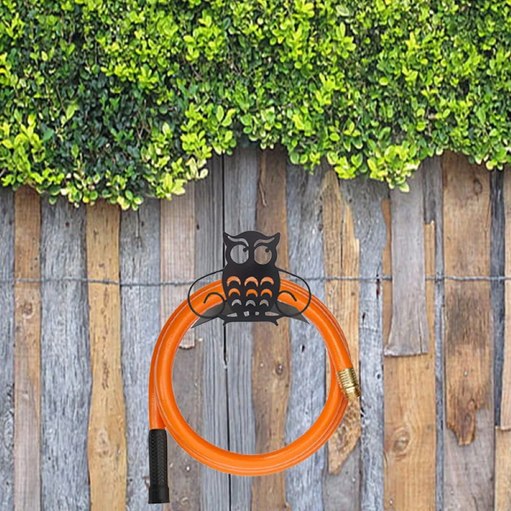 

Garden Hose Holder Wall Mount Owl Art Shape Decorative Water Pipe Storage Rack Garden Hose Hanger Organizer