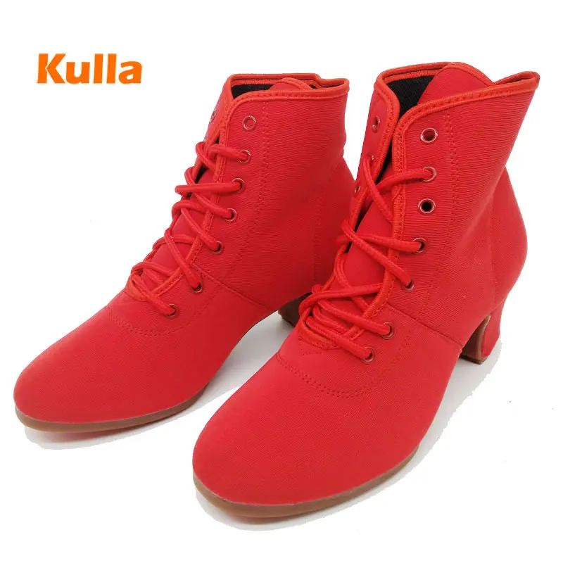 High Top Women Latin Dance Shoes Salsa Jazz Dancing Boots Female High Heels 3cm 5cm Outdoor Adult Woman Ballroom Dance Sneakers